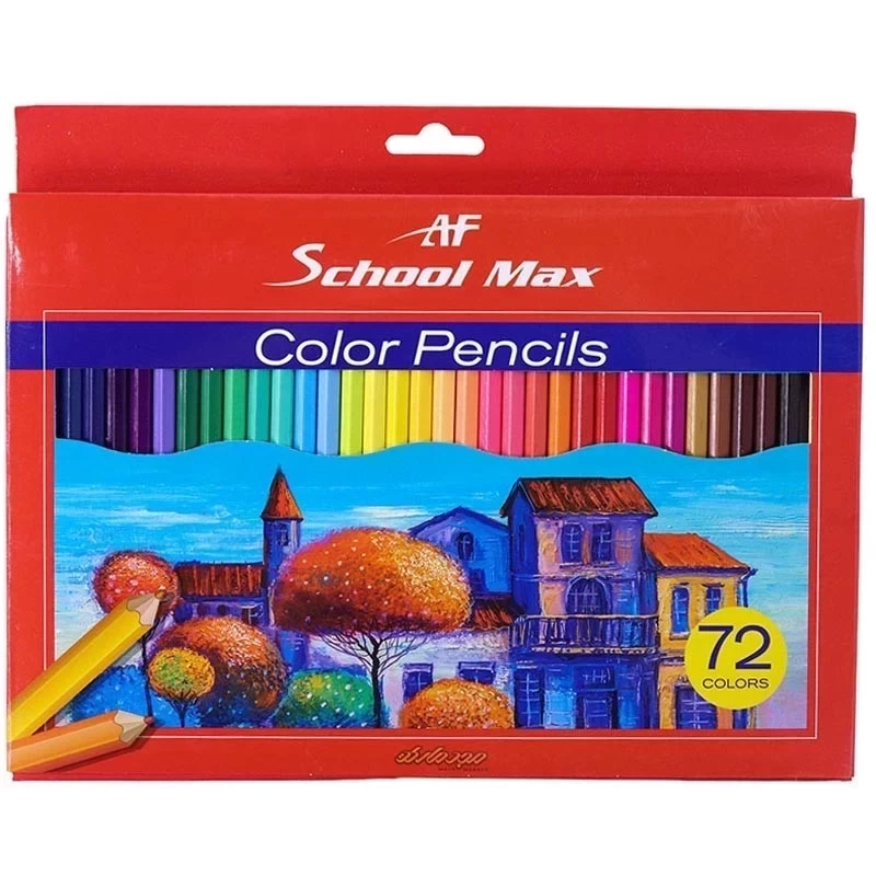 مداد رنگی 72 رنگ مقوایی اسکول مکس