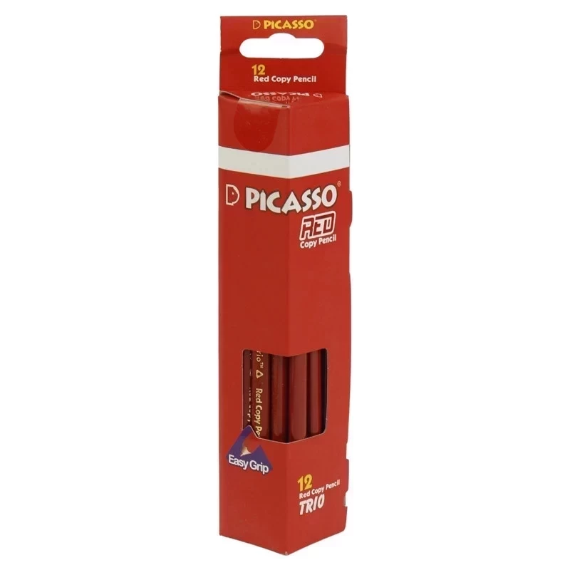 مداد قرمز سه پهلو 12 عددی پیکاسو